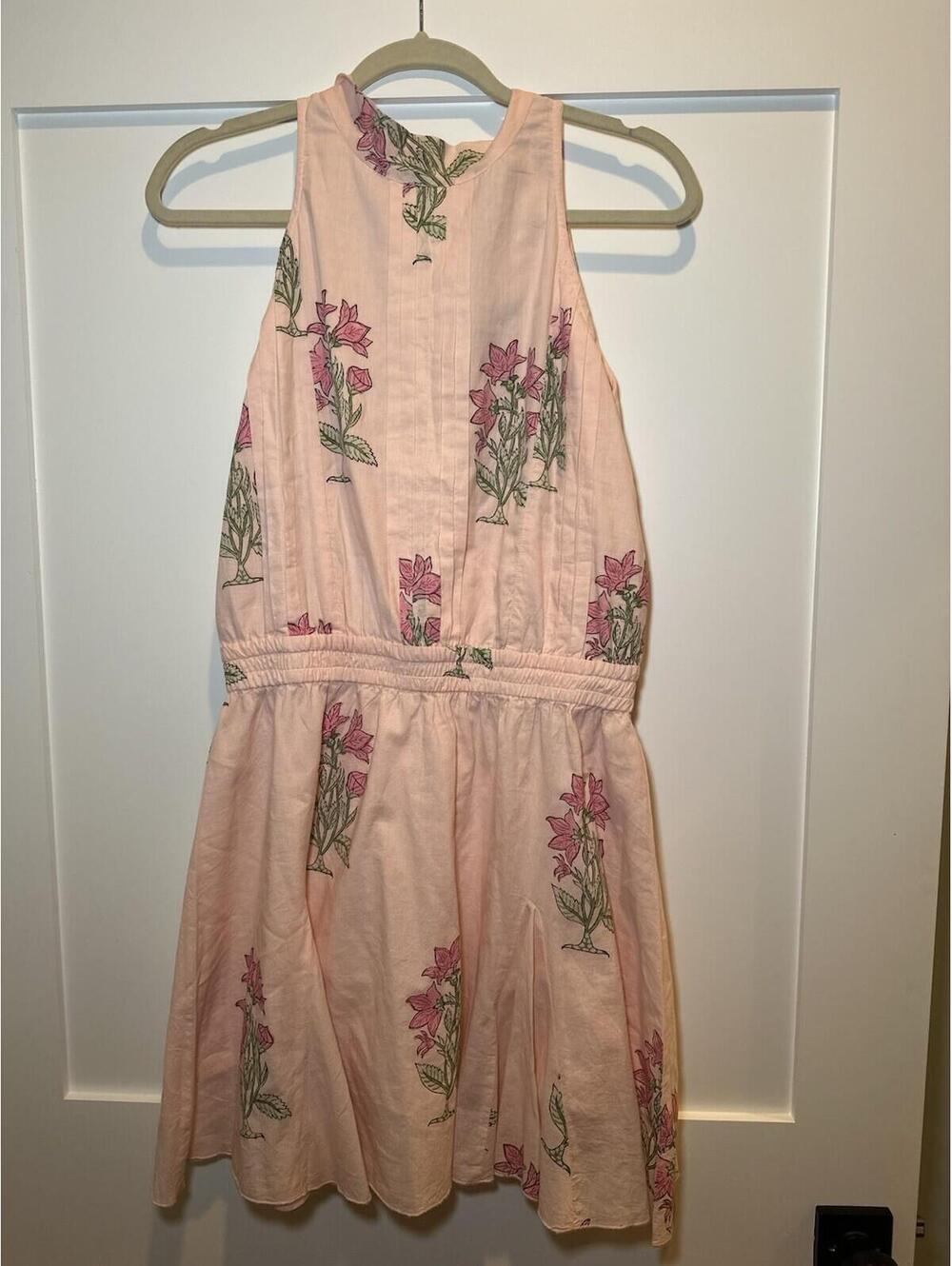 Maddison Mathews NWT Women's Dress Size L Light Pink 100% Cotton
